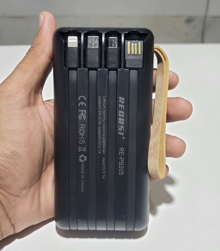 Recrsi 20000 mah Solar Power Bank With Light